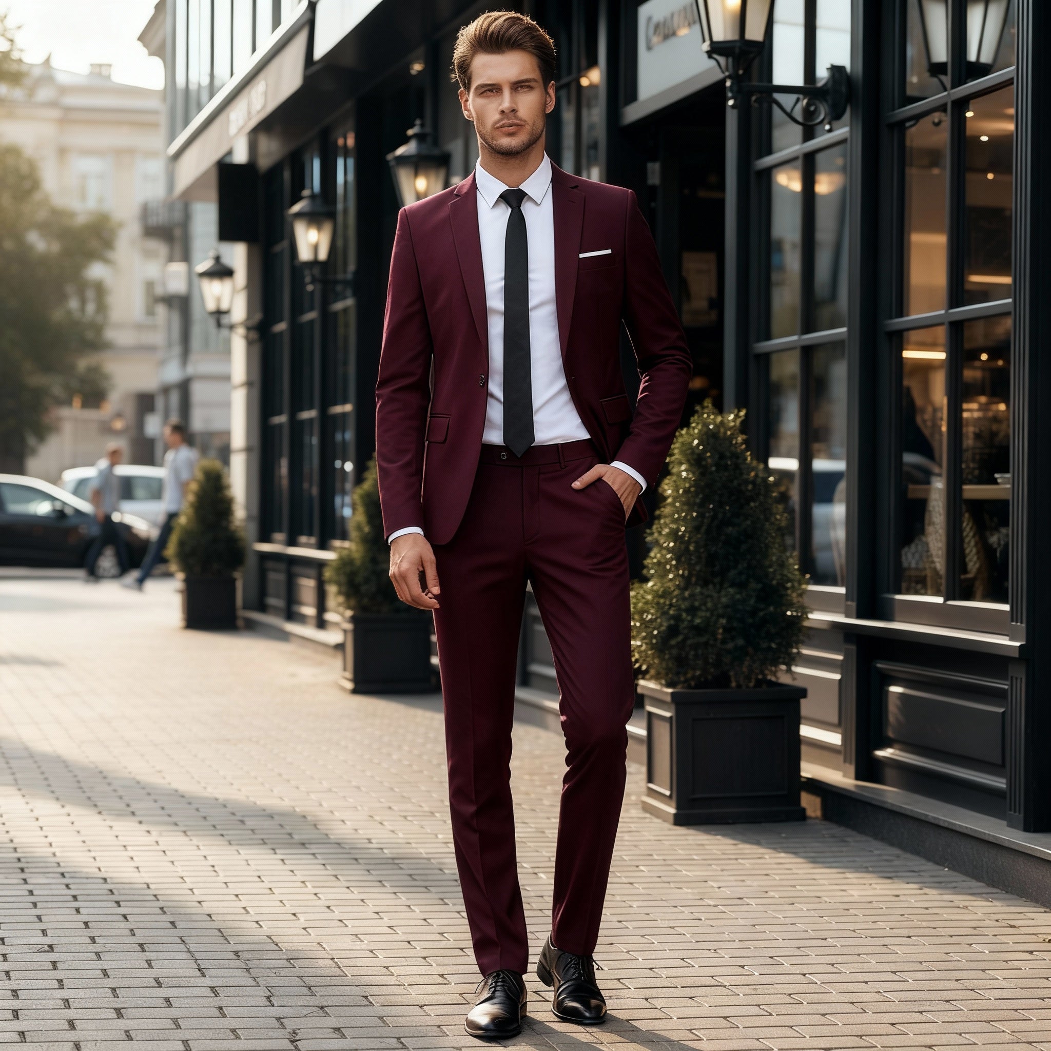 Dark Navy Slim Fit Two-Piece Suit for Men