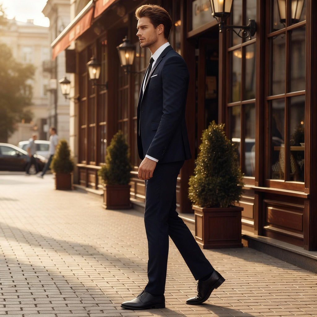 Dark Navy Slim Fit Two-Piece Suit for Men