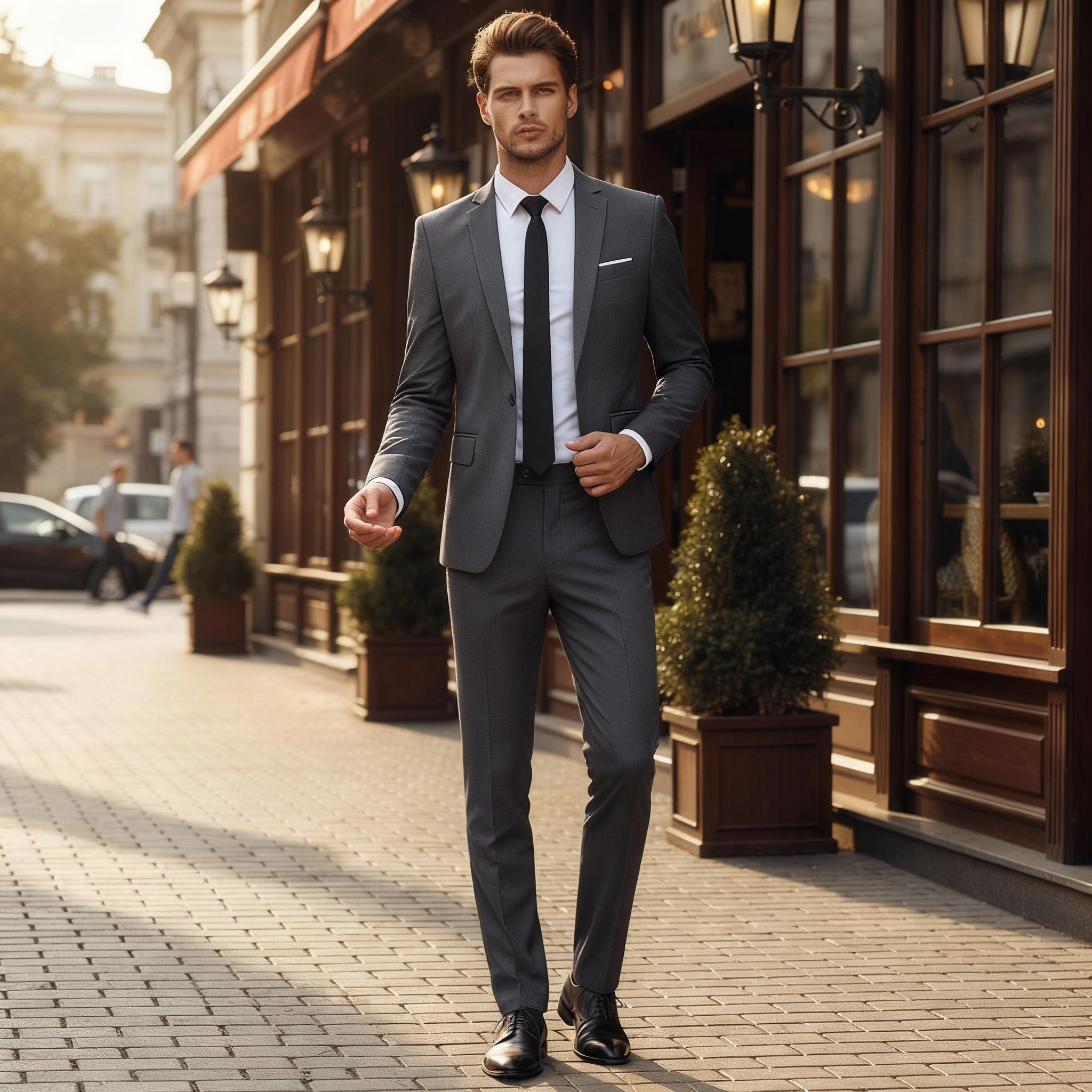 Dark Navy Slim Fit Two-Piece Suit for Men
