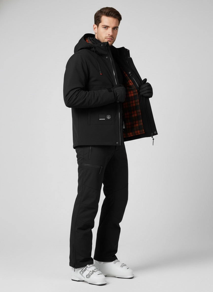 Waterproof Zip Fastening Outdoor Jacket for Men | Detachable Hood Design