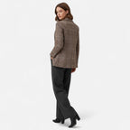Brown Plaid Single Breasted Blazer for Women | Tailored Fit