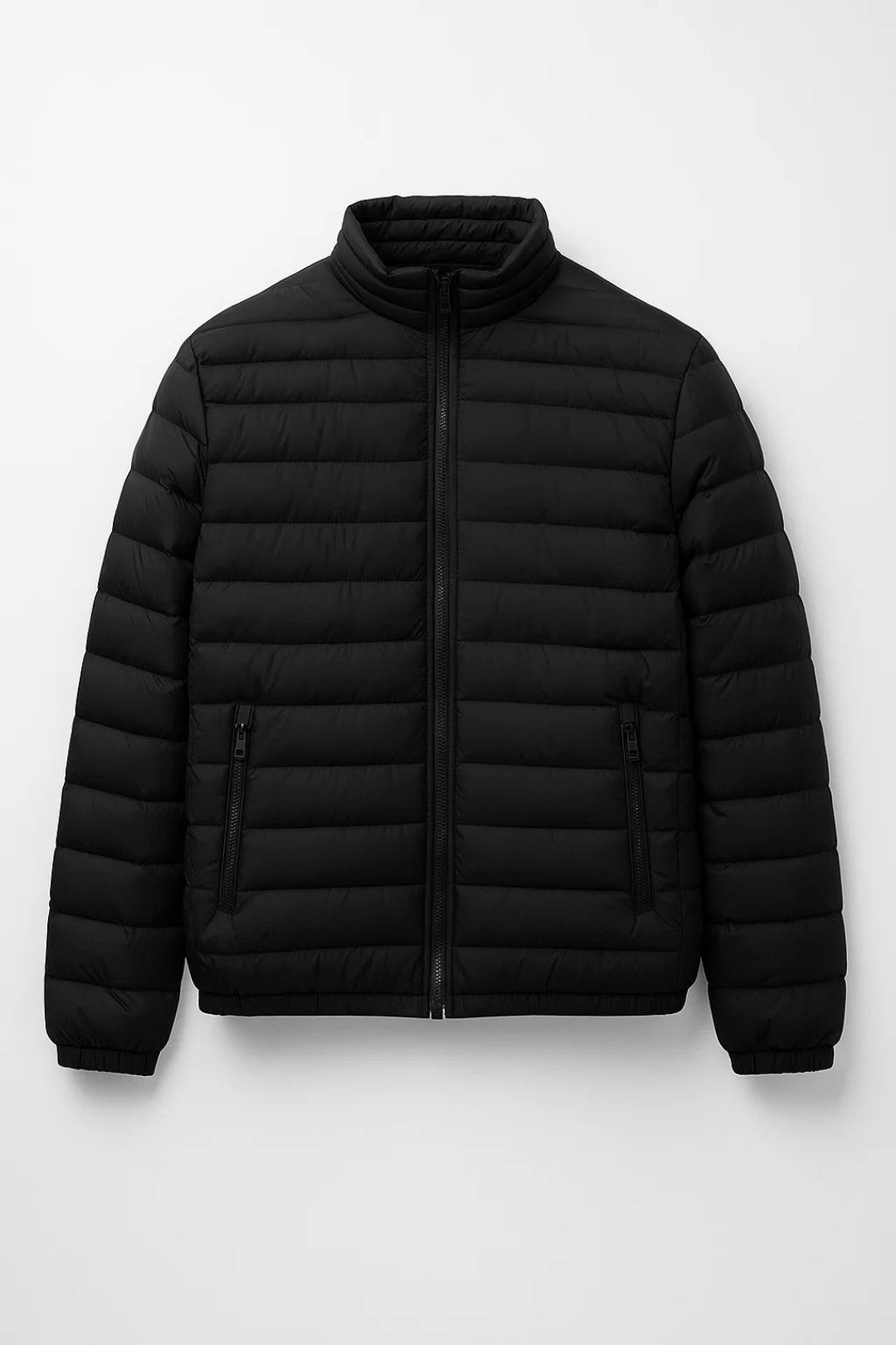 Men Jacket | Quilted with front zipper and high collar