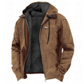 Warm Lined Winter Jacket with Removable Hood and Full Zip for Men | Autumn Wear