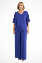 Batwing Sleeve Top and Wide Leg Trousers Co-ord Set for Women