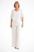 Batwing Sleeve Top and Wide Leg Trousers Co-ord Set for Women