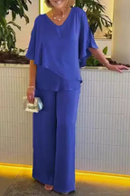 Batwing Sleeve Top and Wide Leg Trousers Co-ord Set for Women