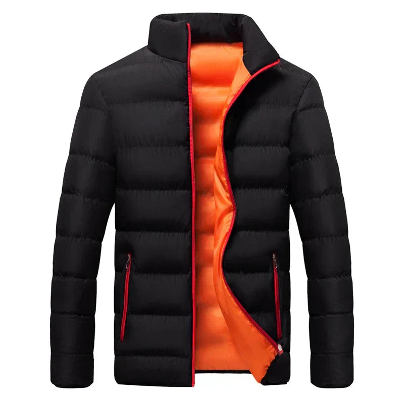 Men Jacket | Zip front with high collar and quilted sections