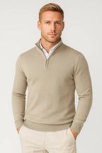 High Collar Half Zip Knit Jumper for Men | Winter Layering Essential Piece