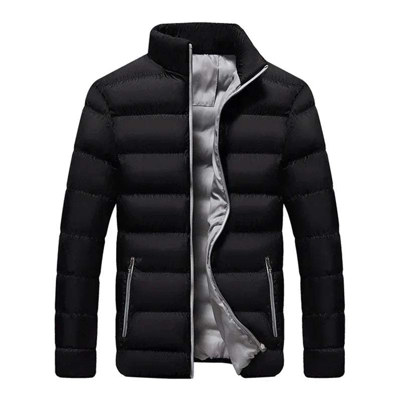 Men Jacket | Zip front with high collar and quilted sections