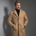 Grey Slim Fit Winter Coat for Men | Classic Formal Occasion Wear