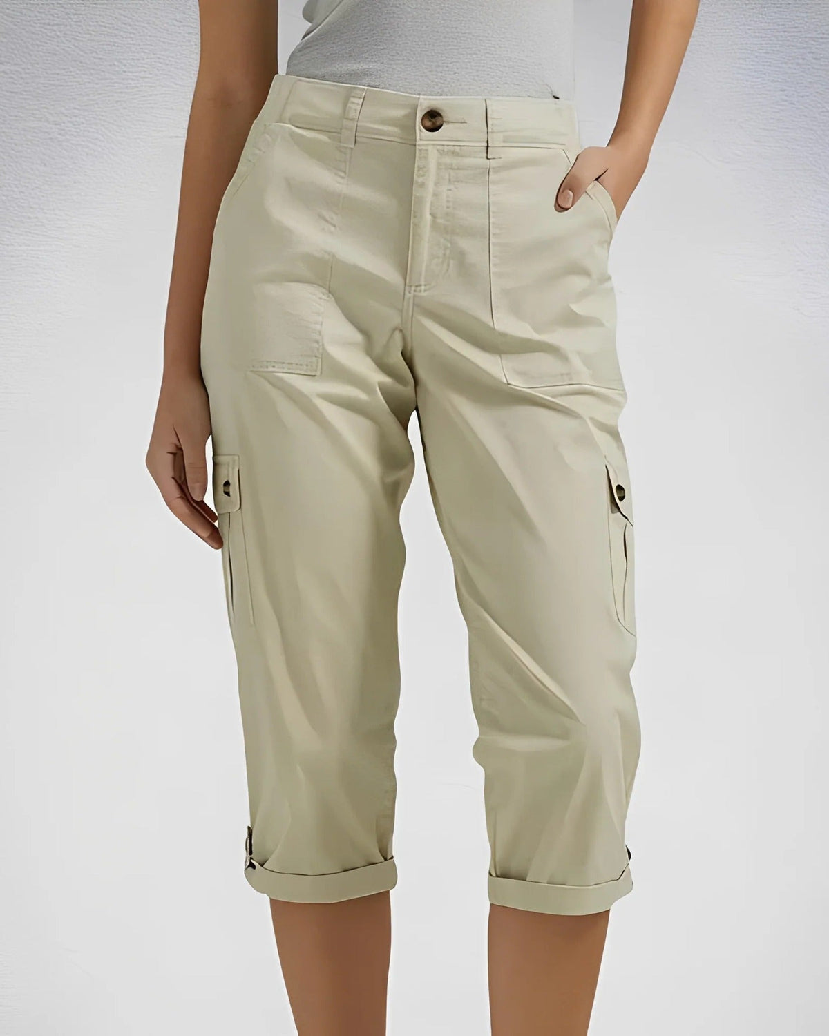 High Waist Straight Leg Cargo Trousers for Women | Utility Style