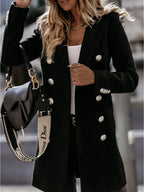 Double Breasted Button Coat for Women | Winter Outerwear