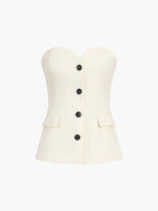 Strapless Top and Trousers Two Piece Set for Women | Coordinated Outfit