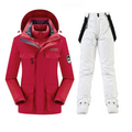 Red White Long Sleeve Jacket and Full Length Trousers Two Piece Set for Women
