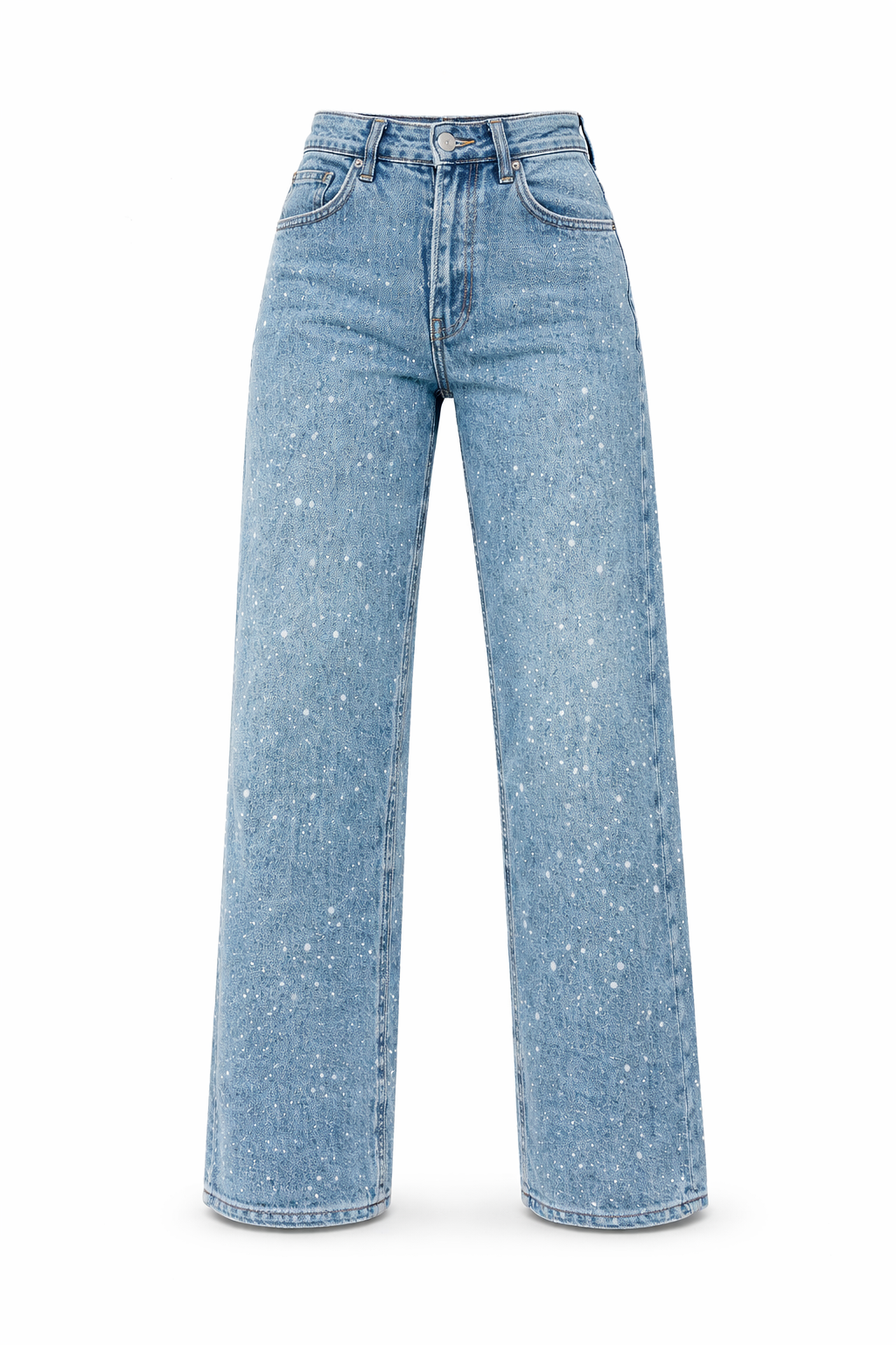 High Waisted Straight Leg Glitter Jeans for Women | Casual Everyday Wear