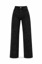 High Waisted Straight Leg Glitter Jeans for Women | Casual Everyday Wear