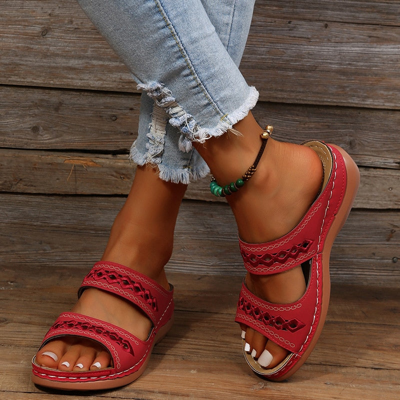 Triple Arch Support Slip-On Sandals for Women | Summer Casual Footwear