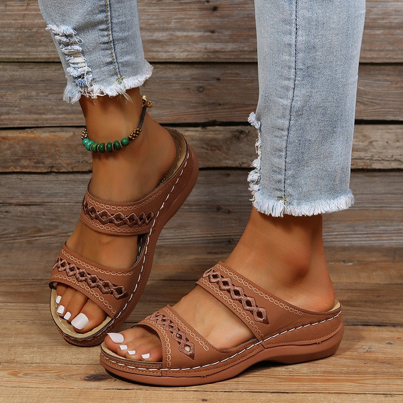 Triple Arch Support Slip-On Sandals for Women | Summer Casual Footwear
