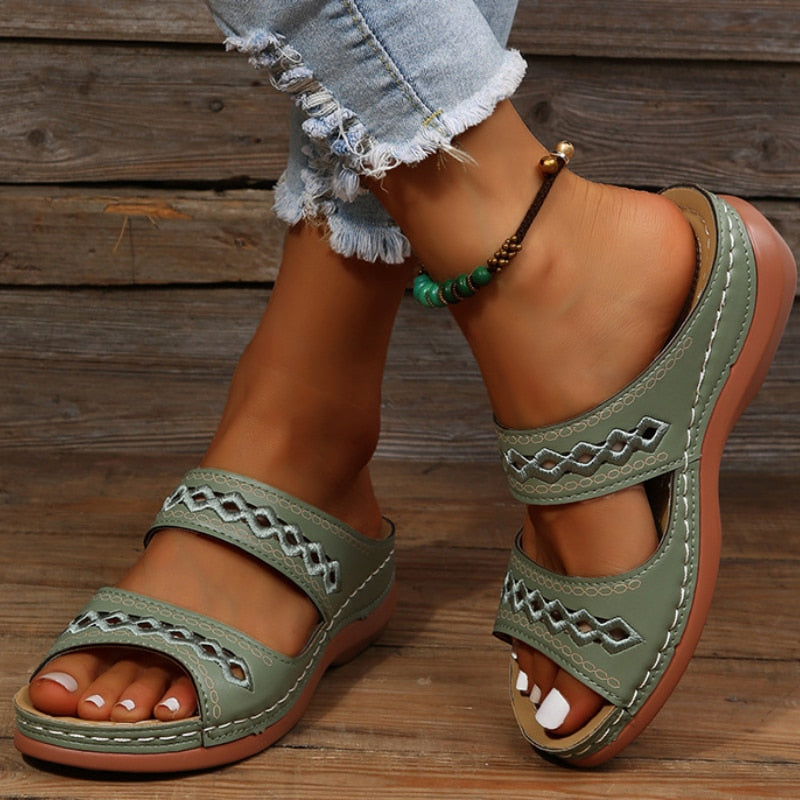 Triple Arch Support Slip-On Sandals for Women | Summer Casual Footwear