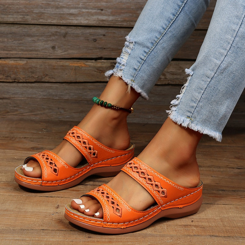 Triple Arch Support Slip-On Sandals for Women | Summer Casual Footwear