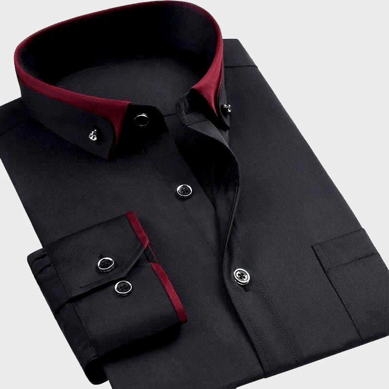 Contrast Collar Long Sleeve Shirt for Men | Smart Formal Business Occasions