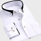 Contrast Collar Long Sleeve Shirt for Men | Smart Formal Business Occasions