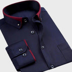 Contrast Collar Long Sleeve Shirt for Men | Smart Formal Business Occasions