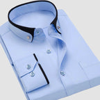 Contrast Collar Long Sleeve Shirt for Men | Smart Formal Business Occasions