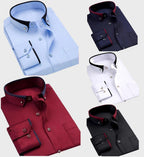 Contrast Collar Long Sleeve Shirt for Men | Smart Formal Business Occasions