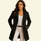 Double-Breasted Draped Lapel Coat for Women | Knee-Length Winter Style