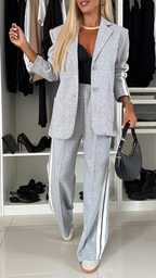 Casual Blazer and Trousers Office Suit for Women | Two Piece Workwear Set