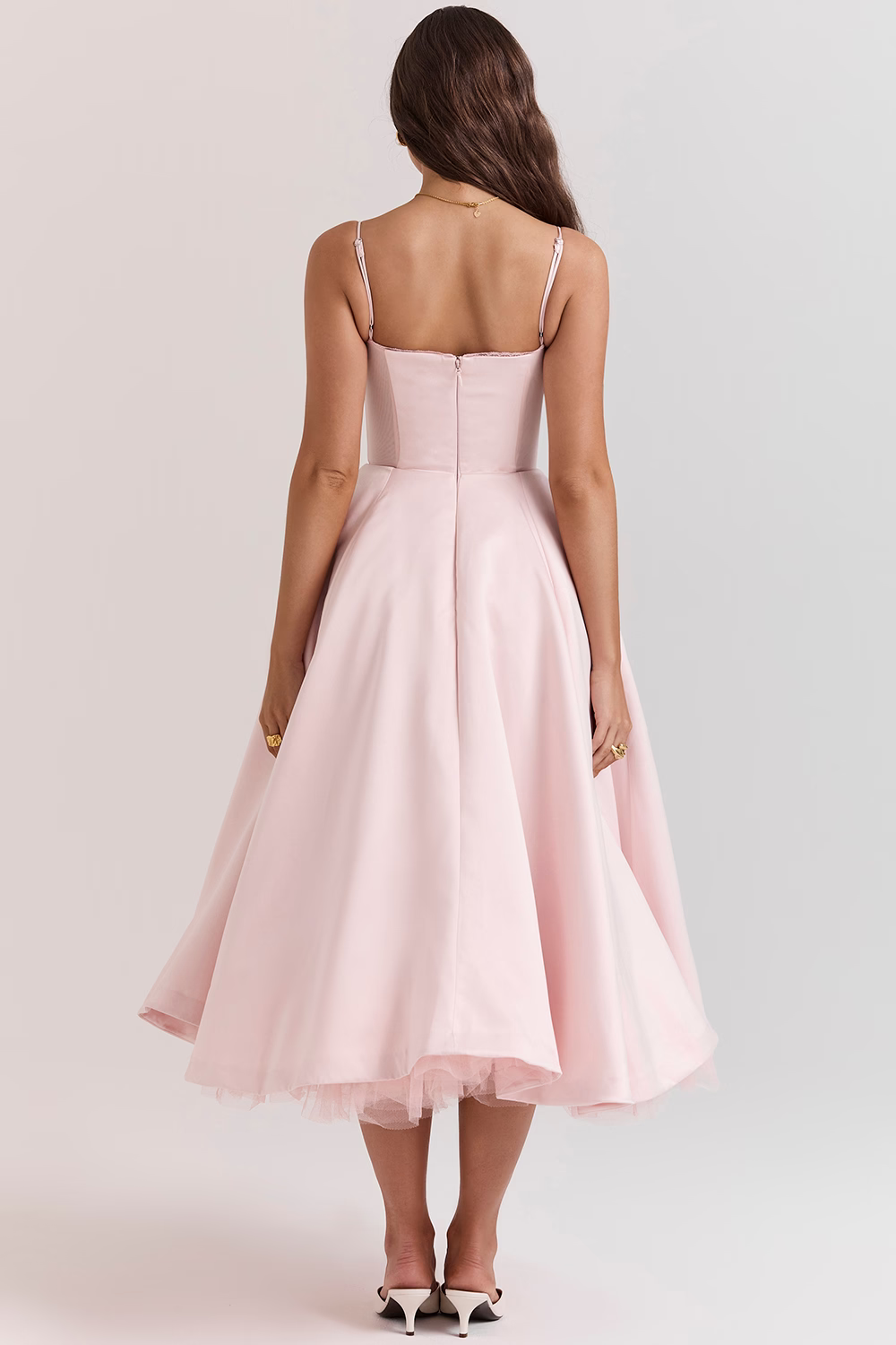 A-Line Corset Bodice Midi Dress for Women | Sweetheart Neckline Occasion Wear