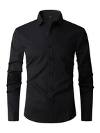 Fitted Long Sleeve Button-Up Shirt for Men | Casual and Smart Occasion Wear