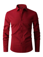 Fitted Long Sleeve Button-Up Shirt for Men | Casual and Smart Occasion Wear