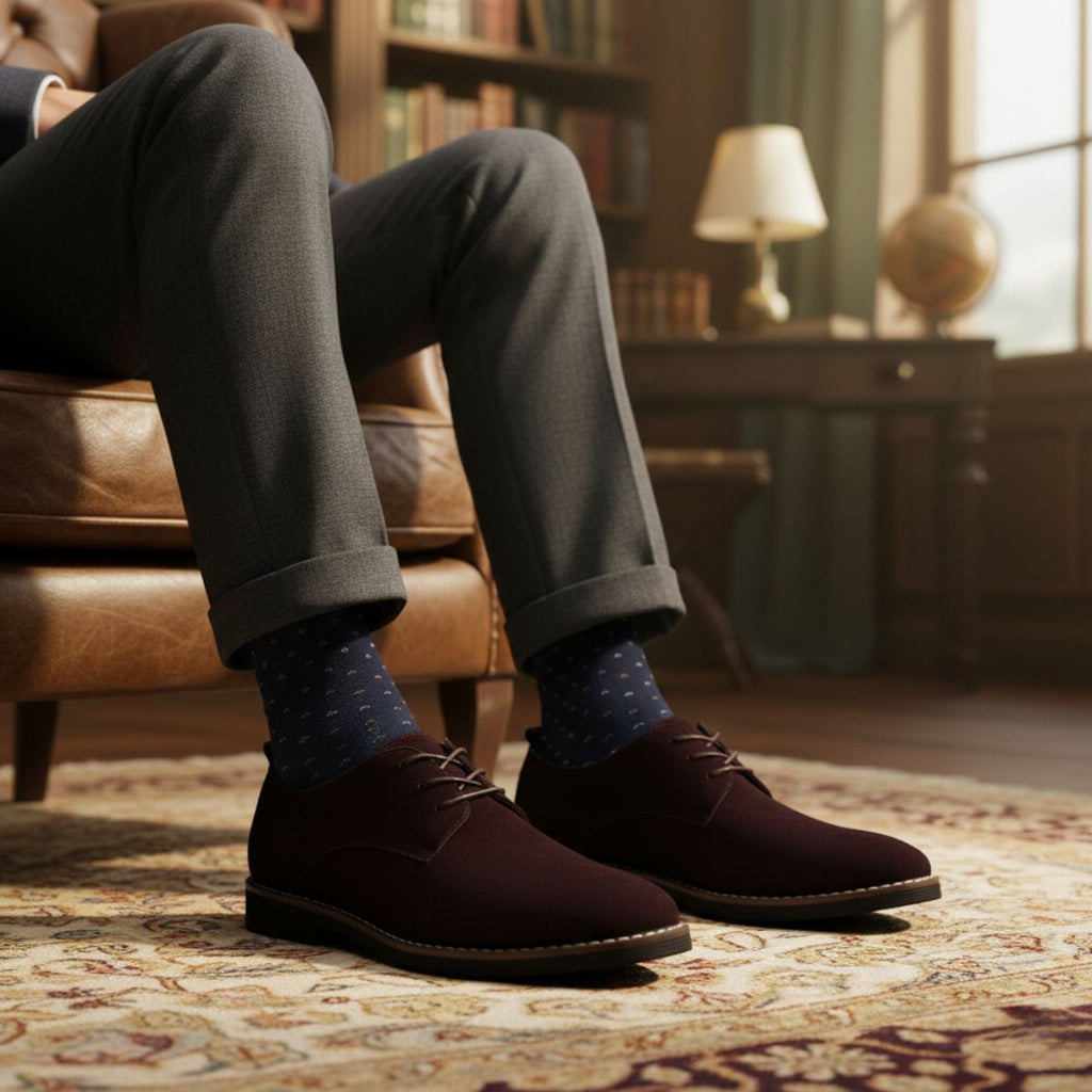 Brown Smart Suede Formal Dress Shoes for Men | Business Occasion Footwear