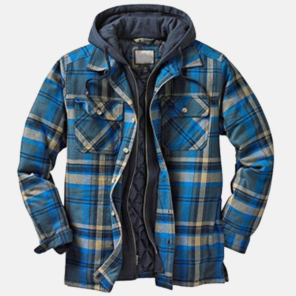 Quilted Full Lining Long Sleeve Shirt Jacket for Men | Transitional Outerwear