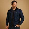 High Collar Bomber Jacket with Zip Pockets for Men | Transitional Season