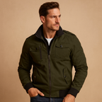High Collar Bomber Jacket with Zip Pockets for Men | Transitional Season
