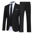 Black Two Piece Formal Suit for Men | Business Blazer and Trousers Set