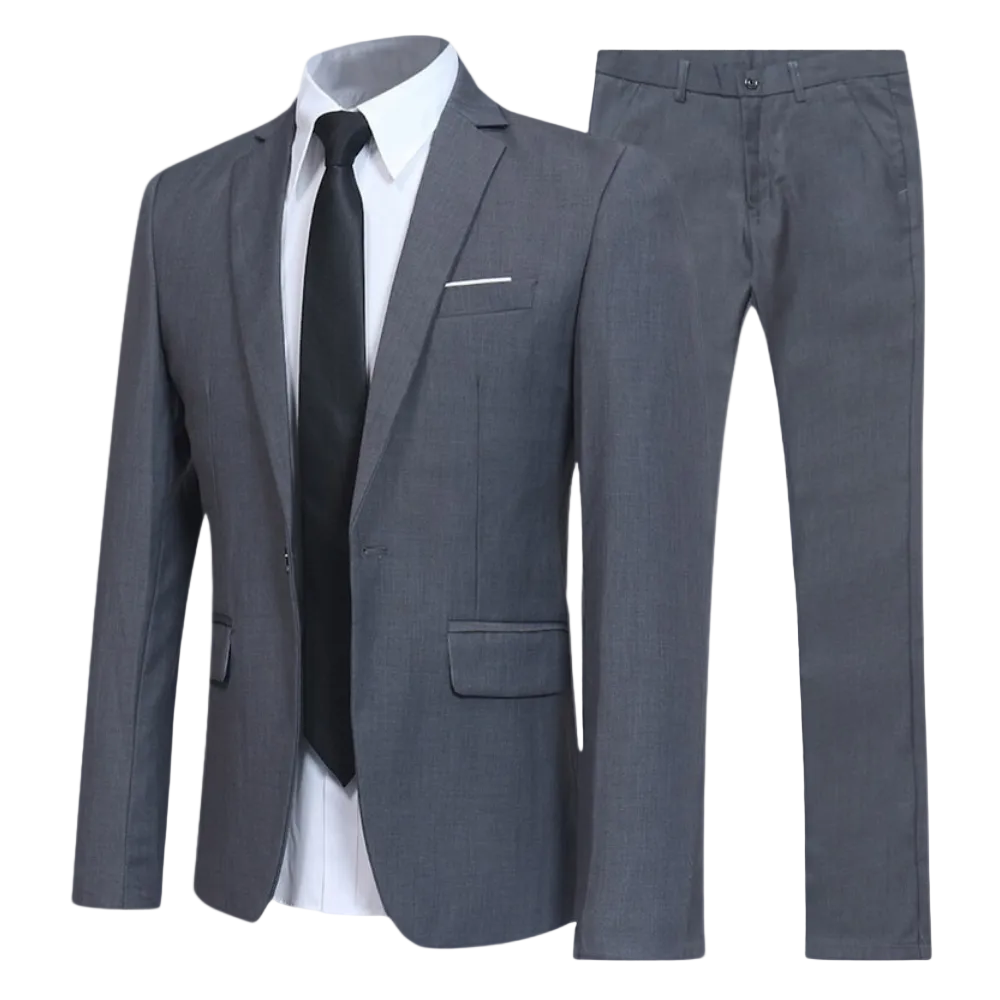Black Two Piece Formal Suit for Men | Business Blazer and Trousers Set