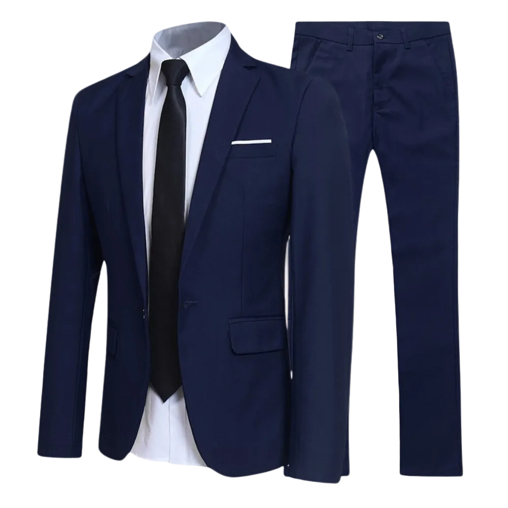 Black Two Piece Formal Suit for Men | Business Blazer and Trousers Set