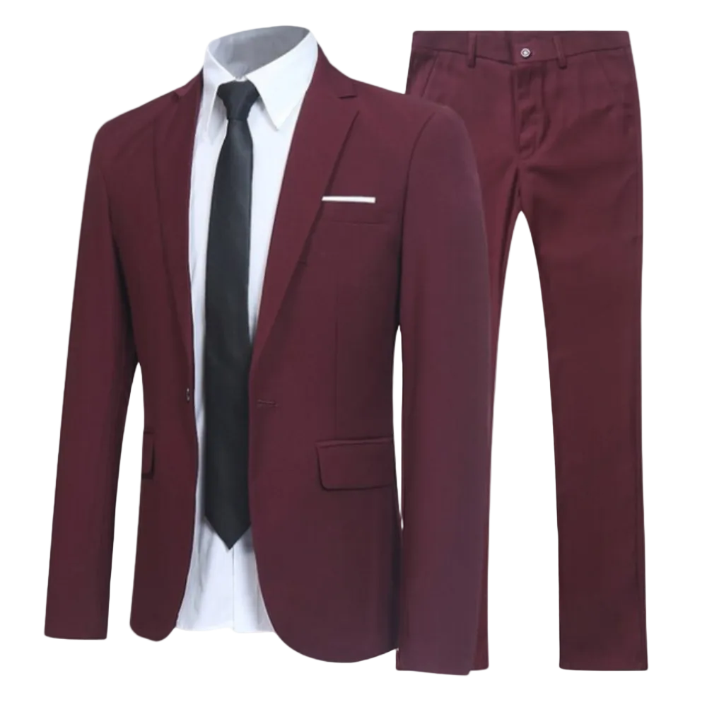 Black Two Piece Formal Suit for Men | Business Blazer and Trousers Set