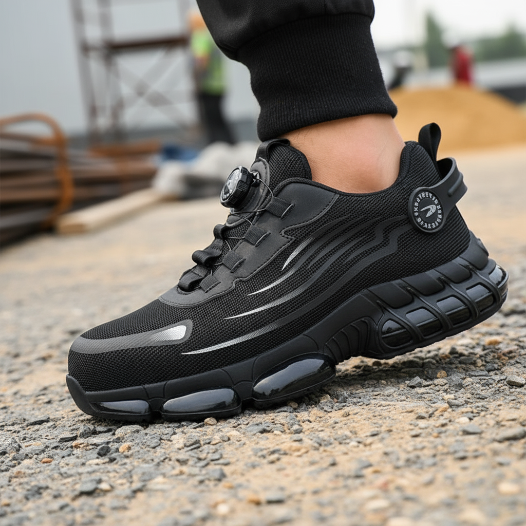 Black Lace Up Steel Toe Safety Work Boots for Men | Everyday Workwear