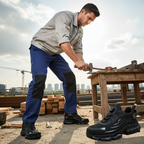 Black Lace Up Steel Toe Safety Work Boots for Men | Everyday Workwear
