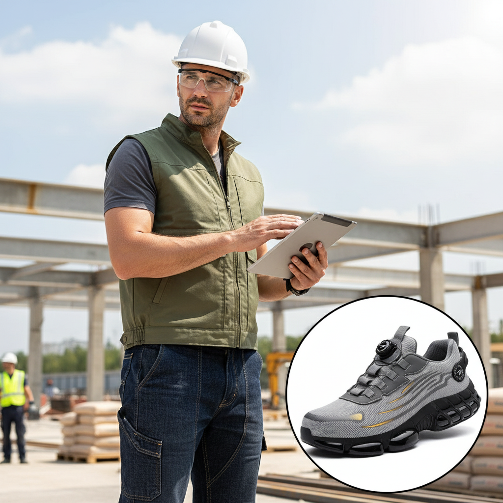 Black Lace Up Steel Toe Safety Work Boots for Men | Everyday Workwear