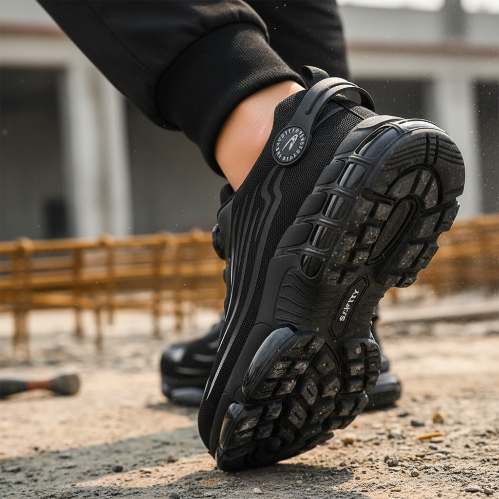 Black Lace Up Steel Toe Safety Work Boots for Men | Everyday Workwear