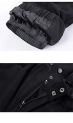 Black Windproof Waterproof Full Length Winter Zip Snowboard Trousers for Men
