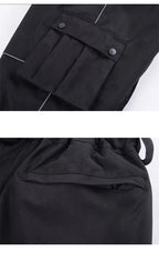 Black Windproof Waterproof Full Length Winter Zip Snowboard Trousers for Men