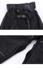 Black Windproof Waterproof Full Length Winter Zip Snowboard Trousers for Men