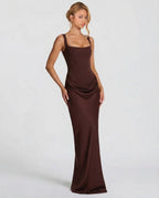 Draped Corset Maxi Dress for Women | Sleeveless Evening Occasion Design